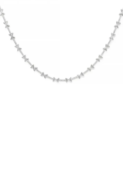 Say It With Silver Kiss Tennis Necklace