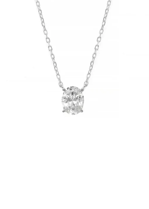 Say It With Silver Oval Necklace
