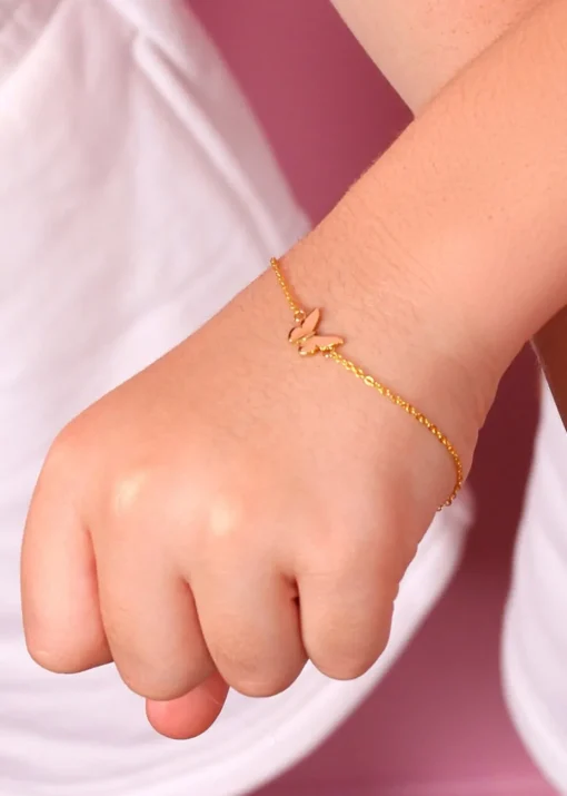 Say It With Yellow Gold Children's Butterfly Friendship Bracelets