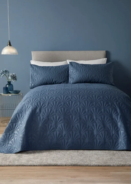 Serene Cavali Dark Blue Pinsonic Bedspread