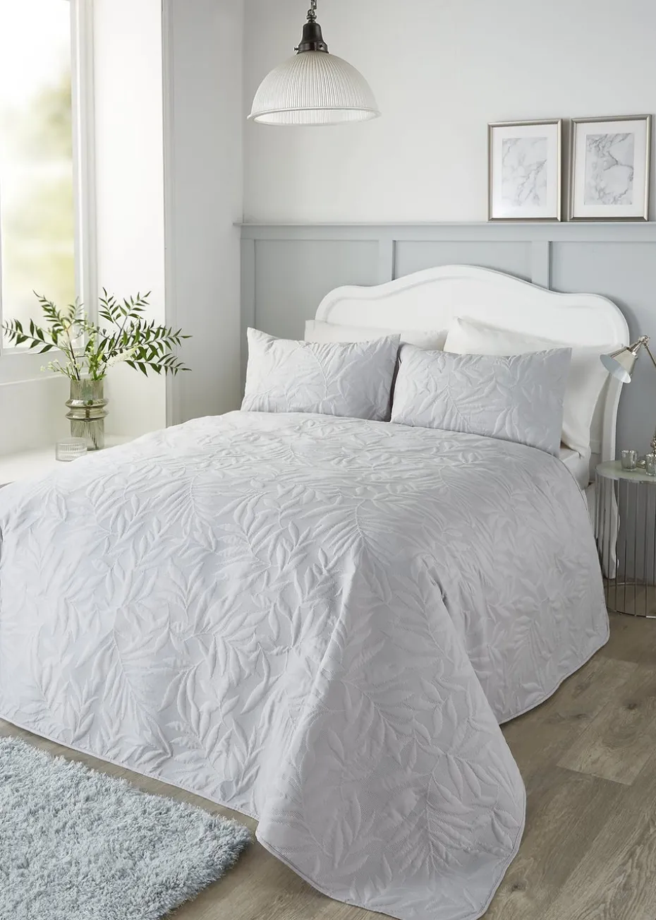 Serene Luana Soft Touch Pinsonic Silver Bedspread