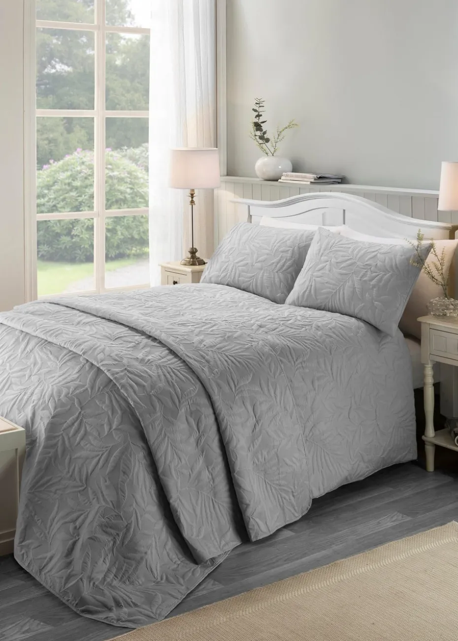 Serene Luana Soft Touch Pinsonic Silver Bedspread