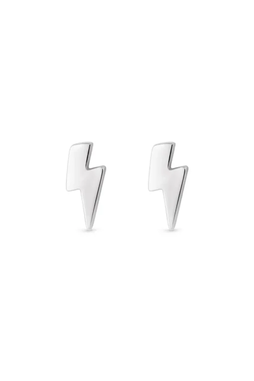 Simply Silver Sterling Silver 925 Polished Lightening Bolt Stud Earrings