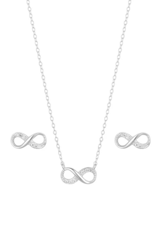 Simply Silver Sterling Silver 925 Infinity Set - Gift Boxed
