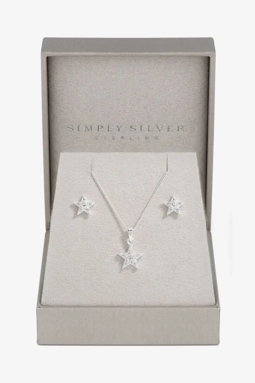 Simply Silver Sterling Silver 925 Celestial Set - Gift Boxed