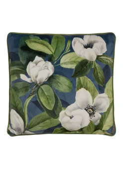 Soiree Alaya Blue Velvet Filled Cushion (43cm x 43cm)