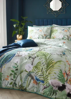 Soiree Peacock Jungle Sateen Multi Duvet Cover Set