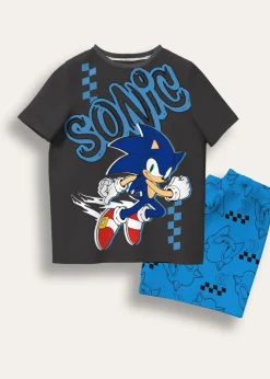 Sonic The Hedgehog Black/Blue Short Pyjama Set (4-12 Years)