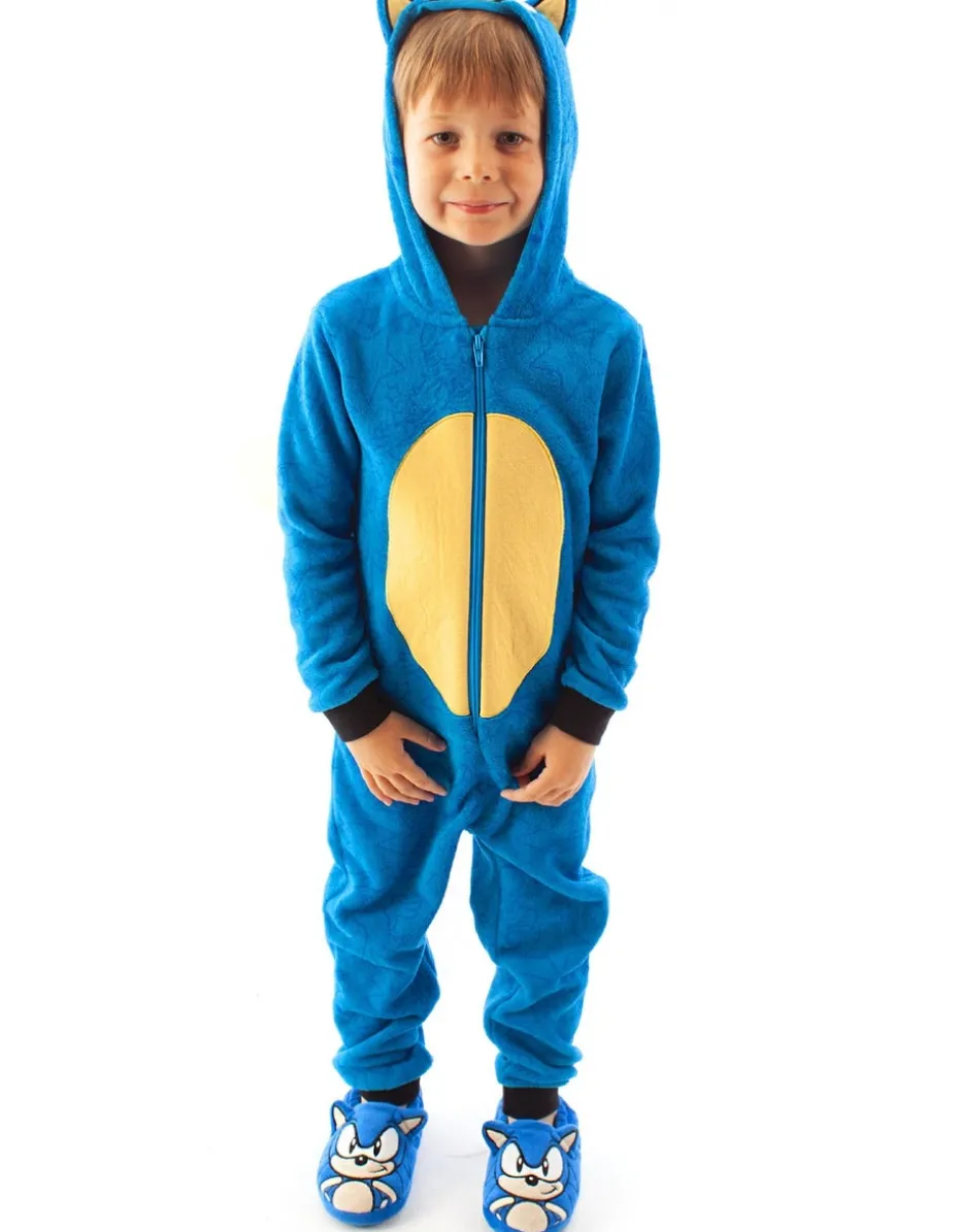 Sonic The Hedgehog Blue Cosplay Boy's 3D Onesie (4-12 Years)