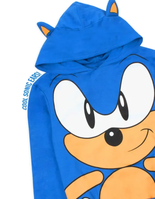Sonic The Hedgehog Blue 3D Ears Boy's Hoodie (4-8 years)