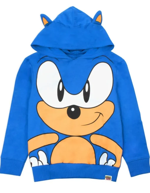 Sonic The Hedgehog Blue 3D Ears Boy's Hoodie (4-8 years)