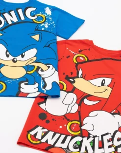 Sonic The Hedgehog Boys Multicoloured Character 2 Pack T-Shirts (4 - 12 Years)