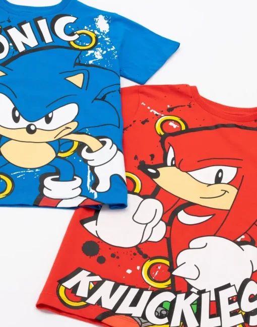 Sonic The Hedgehog Boys Multicoloured Character 2 Pack T-Shirts (4 - 12 Years)