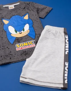 Sonic The Hedgehog Grey Kids Shortie Pyjamas (4-12 Years)