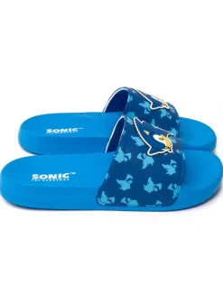 Sonic The Hedgehog Kids Blue Sliders (Younger 10-Older 3)