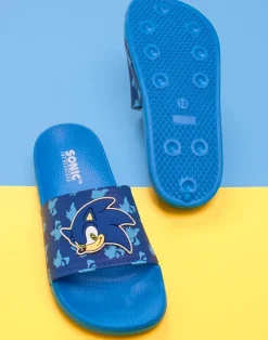 Sonic The Hedgehog Kids Blue Sliders (Younger 10-Older 3)