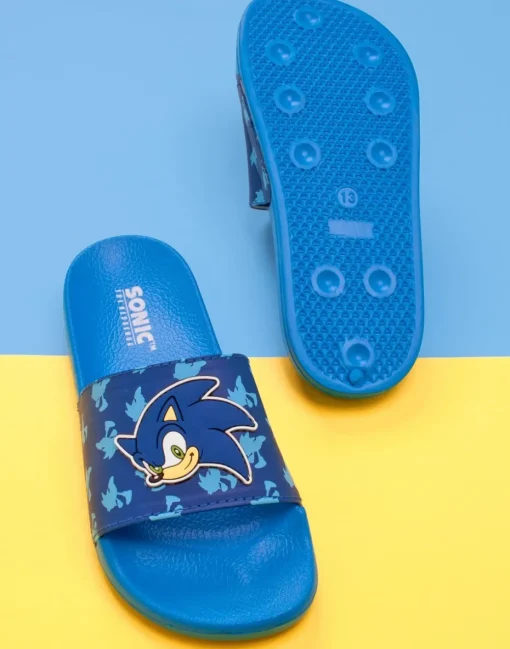 Sonic The Hedgehog Kids Blue Sliders (Younger 10-Older 3)