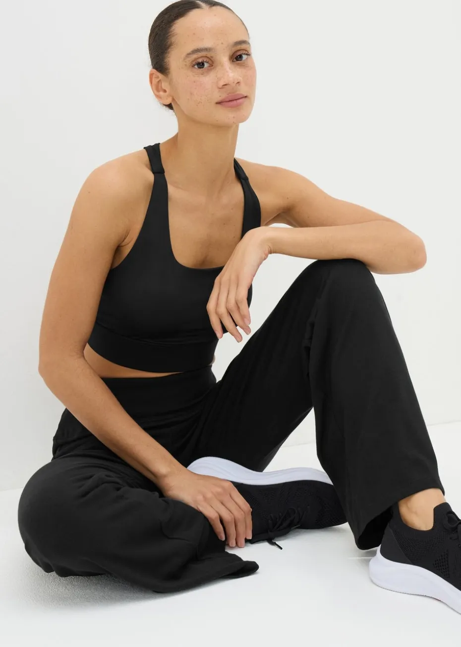 Souluxe Black Bootleg Jogging Bottoms