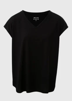 Souluxe Black V Neck T Shirt
