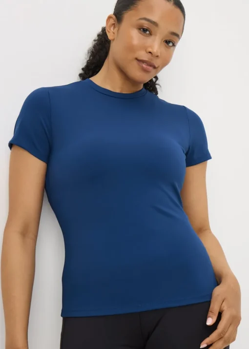 Souluxe Blue Fitted Short Sleeve T-Shirt
