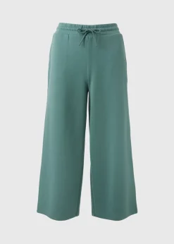 Souluxe Green Wide Leg Cropped Jogging Bottoms