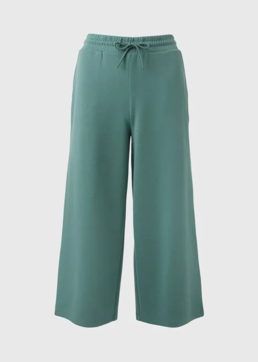 Souluxe Green Wide Leg Cropped Jogging Bottoms