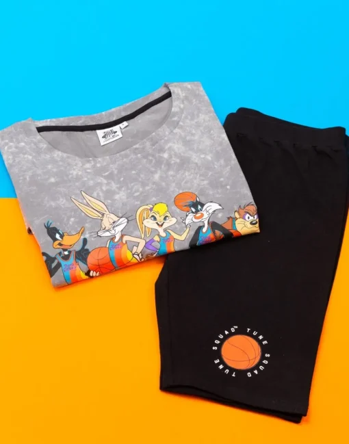 Space Jam Grey Character Shortie Pyjamas