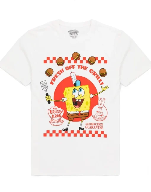 SpongeBob SquarePants White & Grey Fresh Off The Grill Shortie Pyjamas