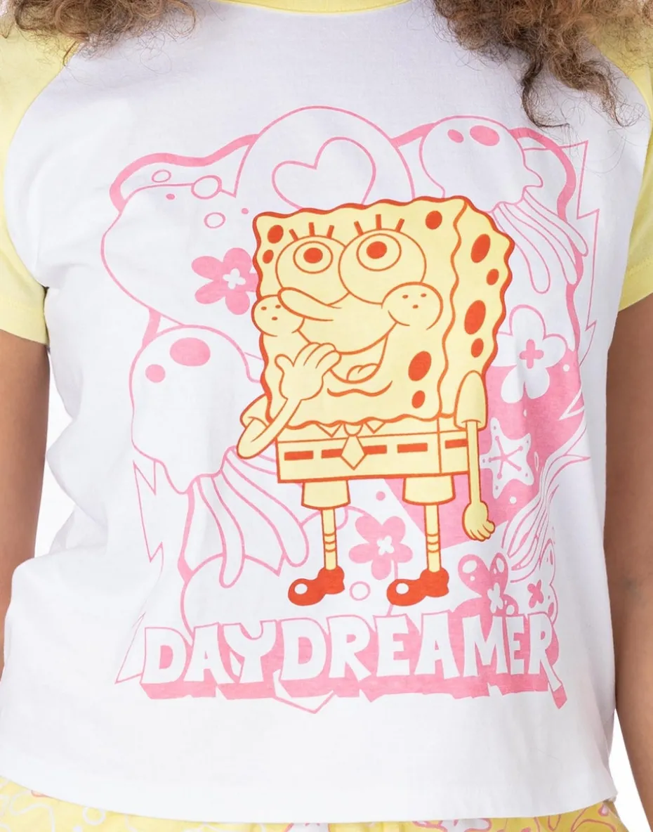 SpongeBob SquarePants Yellow & White Daydreamer Shortie Pyjamas