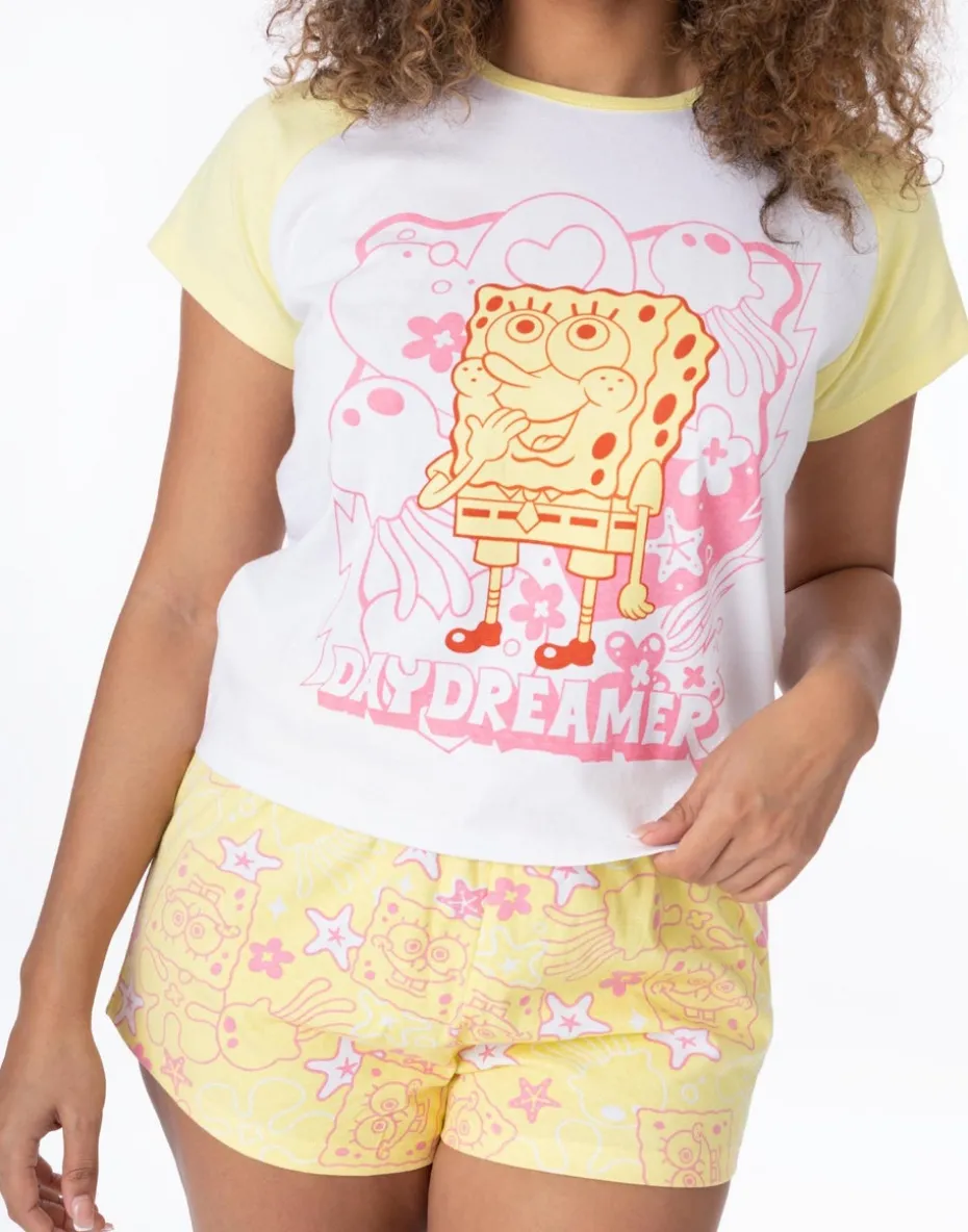 SpongeBob SquarePants Yellow & White Daydreamer Shortie Pyjamas