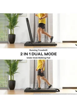 SPORTNOW 2.5HP Folding Treadmill Walking Pad w/ LED Display Orange