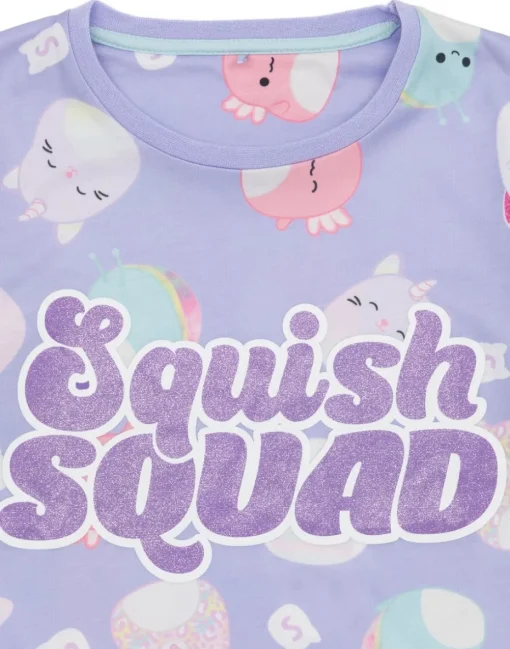 Squishmallows Kids Purple Short Sleeve Long Leg Pyjama Set (5 - 14 Years)
