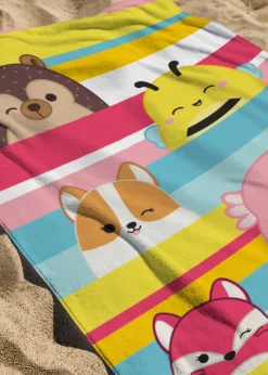 Squishmallows Stripes Beach Pool Bathroom Towel