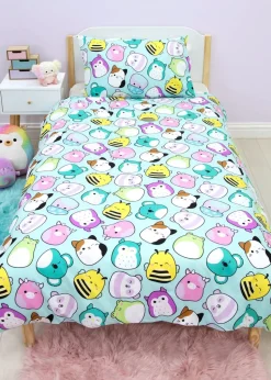 Squishmallows White Happy Brushed Microfiber Duvet Cover Set