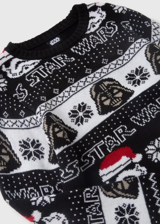 Star Wars Kids Black Christmas Knitted Jumper (4-13yrs)