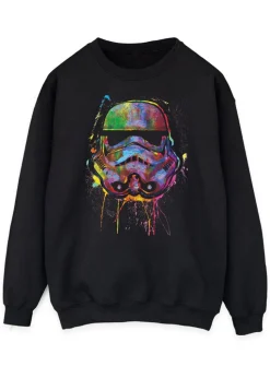 Star Wars Kids Black Paint Splats Helmet Printed Sweatshirt (3-13 yrs)