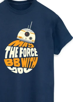Star Wars Make The Force BB8 Adult Navy Printed T-Shirt