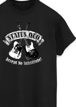 Status Quo Accept No Substitute Men Black Music T-Shirt