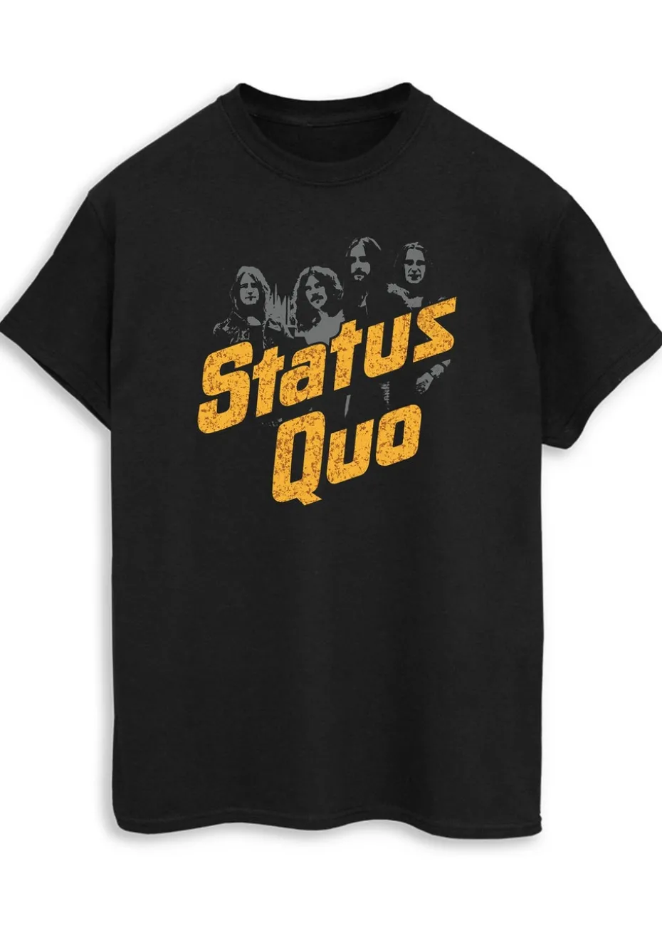 Status Quo Vintage Men Black Music T-Shirt