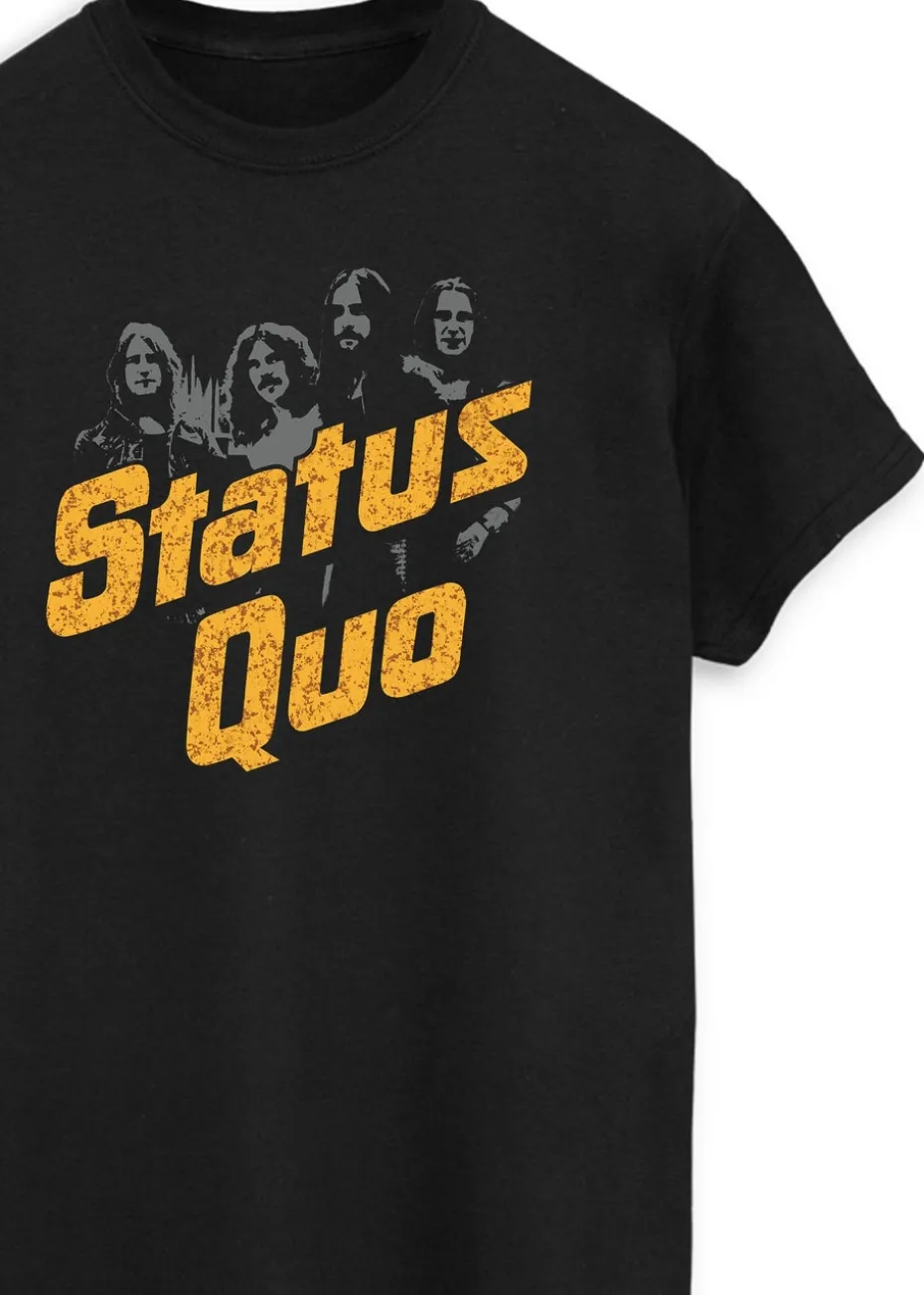 Status Quo Vintage Men Black Music T-Shirt