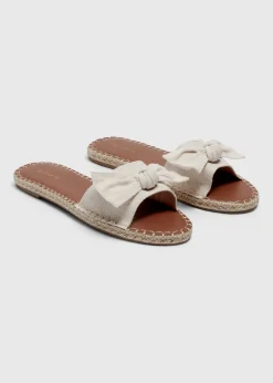 Stone Flat Espadrille Sliders