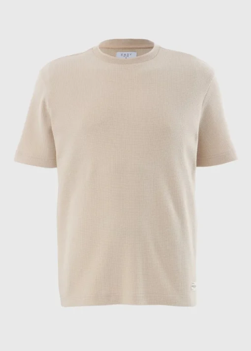 Stone Waffle Textured T-Shirt