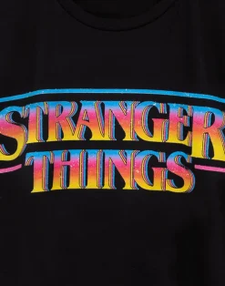 Stranger Things Mens Black Retro Logo T-Shirt
