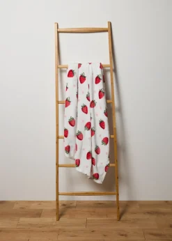Strawberry Print Throw