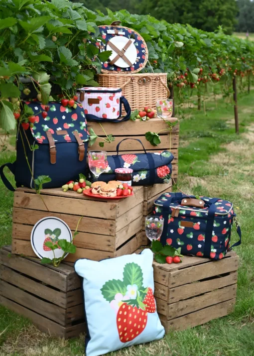 Summerhouse by Navigate Strawberries & Cream Family Coolbag Navy 18L