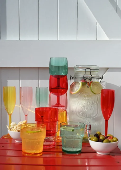 Summerhouse by Navigate Strawberries & Cream Flute set of 4 Mixed Colours