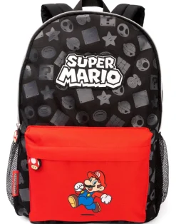 Super Mario All Over Print Black Backpack