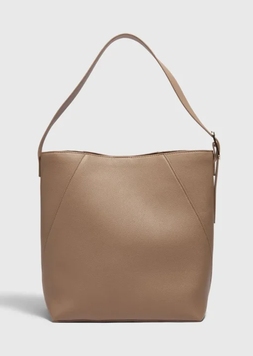 Tan Bucket Tote Bag
