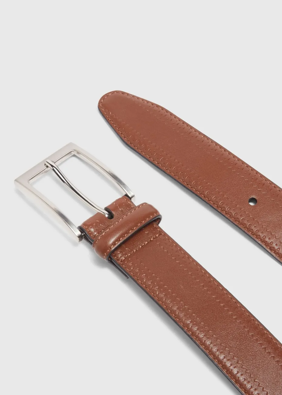 Tan PU Brogue Belt