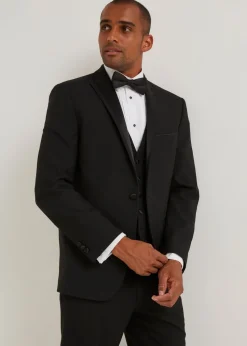 Taylor & Wright Black Tailored Fit Dinner Suit Jacket